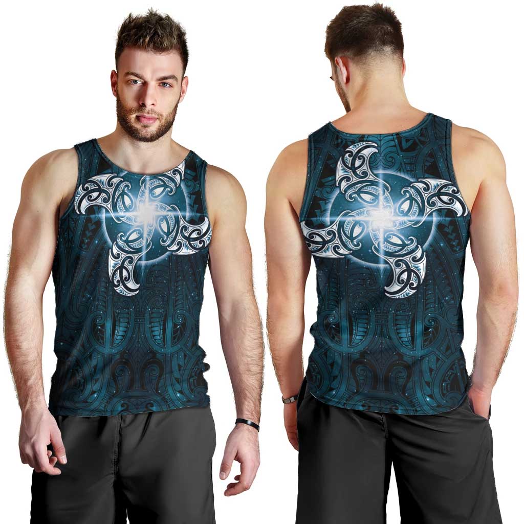 New Zealand Matariki Waita Men Tank Top Maori Moko Dark Blue Galaxy LT05 - Polynesian Pride