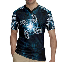 New Zealand Matariki Waita Rugby Jersey Maori Moko Dark Blue Galaxy LT05 - Polynesian Pride