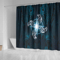 New Zealand Matariki Waita Shower Curtain Maori Moko Dark Blue Galaxy LT05 - Polynesian Pride