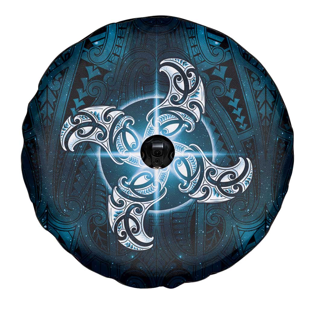New Zealand Matariki Waita Spare Tire Cover Maori Moko Dark Blue Galaxy