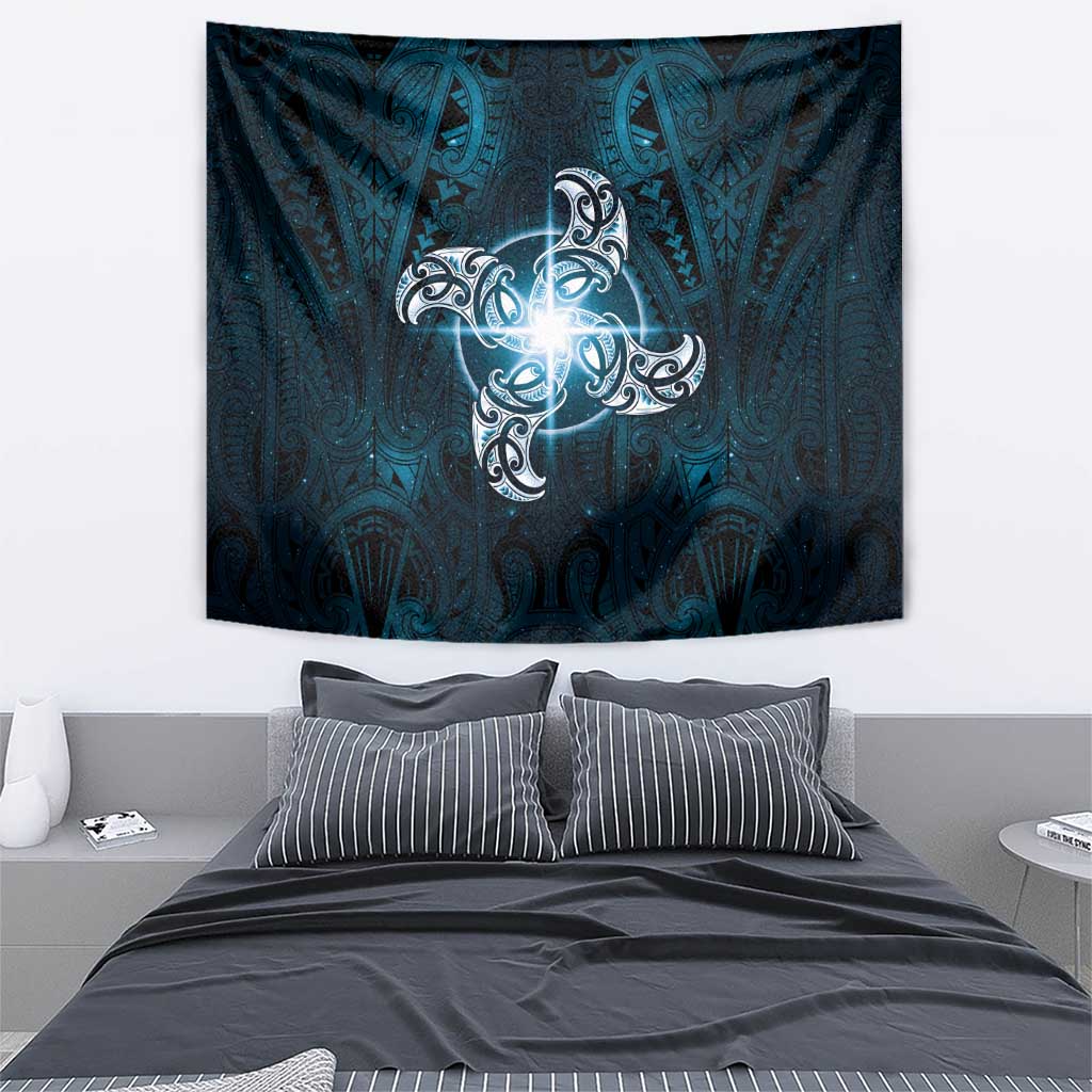 New Zealand Matariki Waita Tapestry Maori Moko Dark Blue Galaxy LT05 - Polynesian Pride