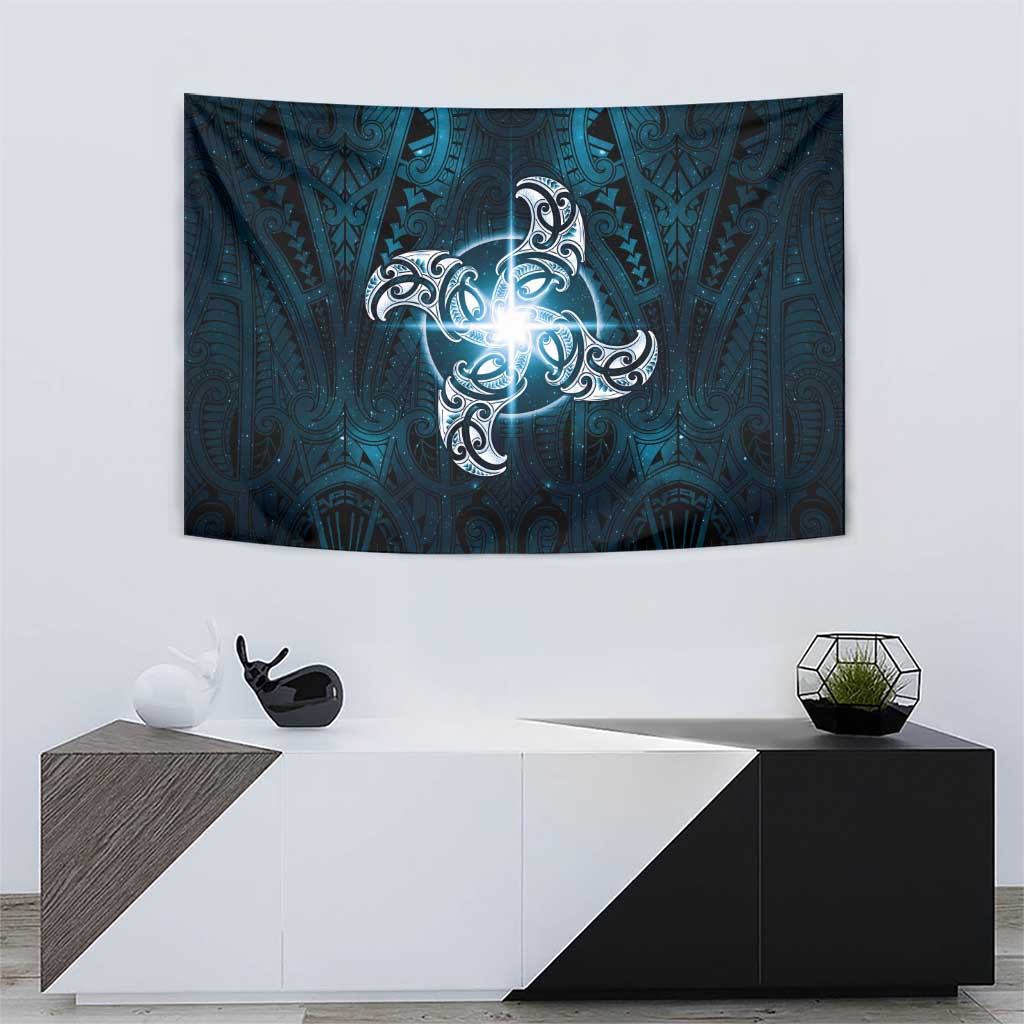 New Zealand Matariki Waita Tapestry Maori Moko Dark Blue Galaxy LT05 - Polynesian Pride