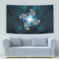 New Zealand Matariki Waita Tapestry Maori Moko Dark Blue Galaxy LT05 - Polynesian Pride