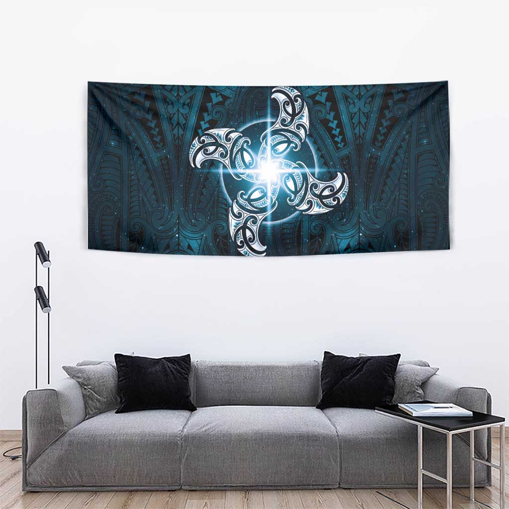 New Zealand Matariki Waita Tapestry Maori Moko Dark Blue Galaxy LT05 - Polynesian Pride