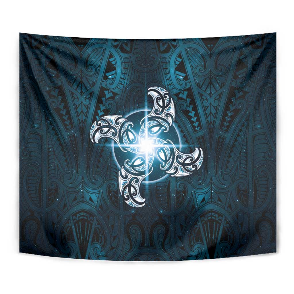 New Zealand Matariki Waita Tapestry Maori Moko Dark Blue Galaxy LT05 - Polynesian Pride