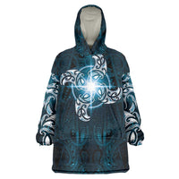 New Zealand Matariki Waita Wearable Blanket Hoodie Maori Moko Dark Blue Galaxy LT05 One Size Blue - Polynesian Pride