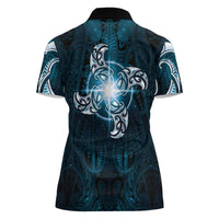 New Zealand Matariki Waita Women Polo Shirt Maori Moko Dark Blue Galaxy LT05 - Polynesian Pride