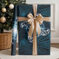 New Zealand Matariki Waita Wrapping Paper Maori Moko Dark Blue Galaxy