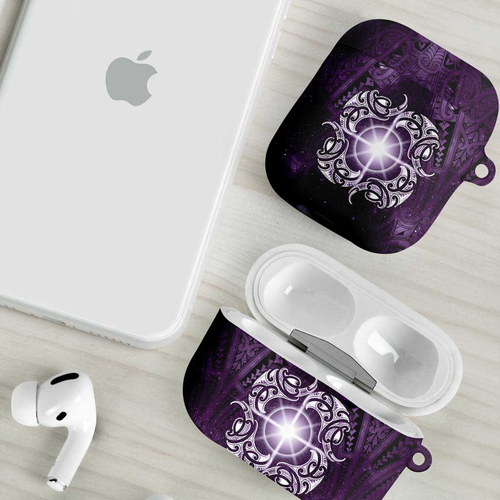New Zealand Matariki Waipunarangi AirPods Case Maori Moko Purple Galaxy LT05 - Polynesian Pride