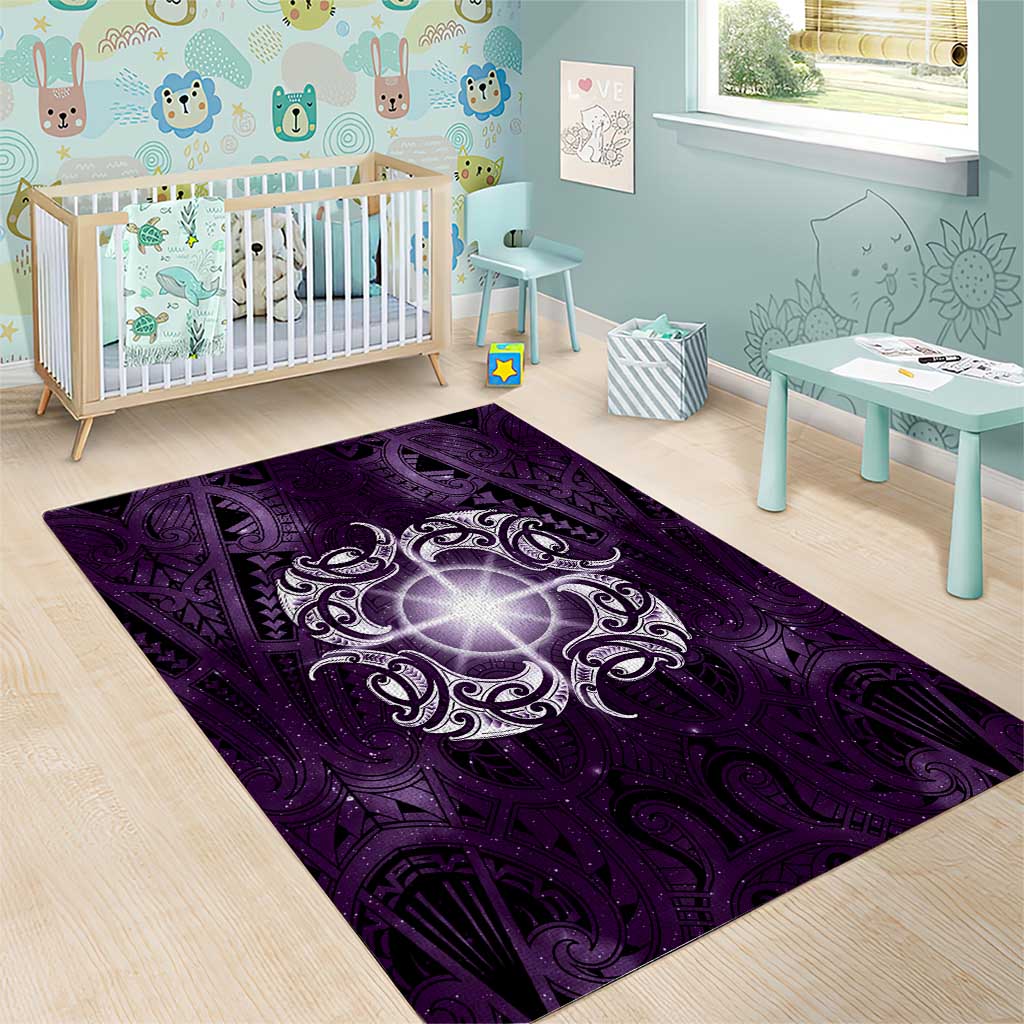 New Zealand Matariki Waipunarangi Area Rug Maori Moko Purple Galaxy LT05 - Polynesian Pride