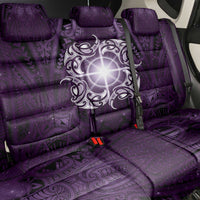 New Zealand Matariki Waipunarangi Back Car Seat Cover Maori Moko Purple Galaxy LT05 - Polynesian Pride