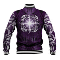 New Zealand Matariki Waipunarangi Baseball Jacket Maori Moko Purple Galaxy