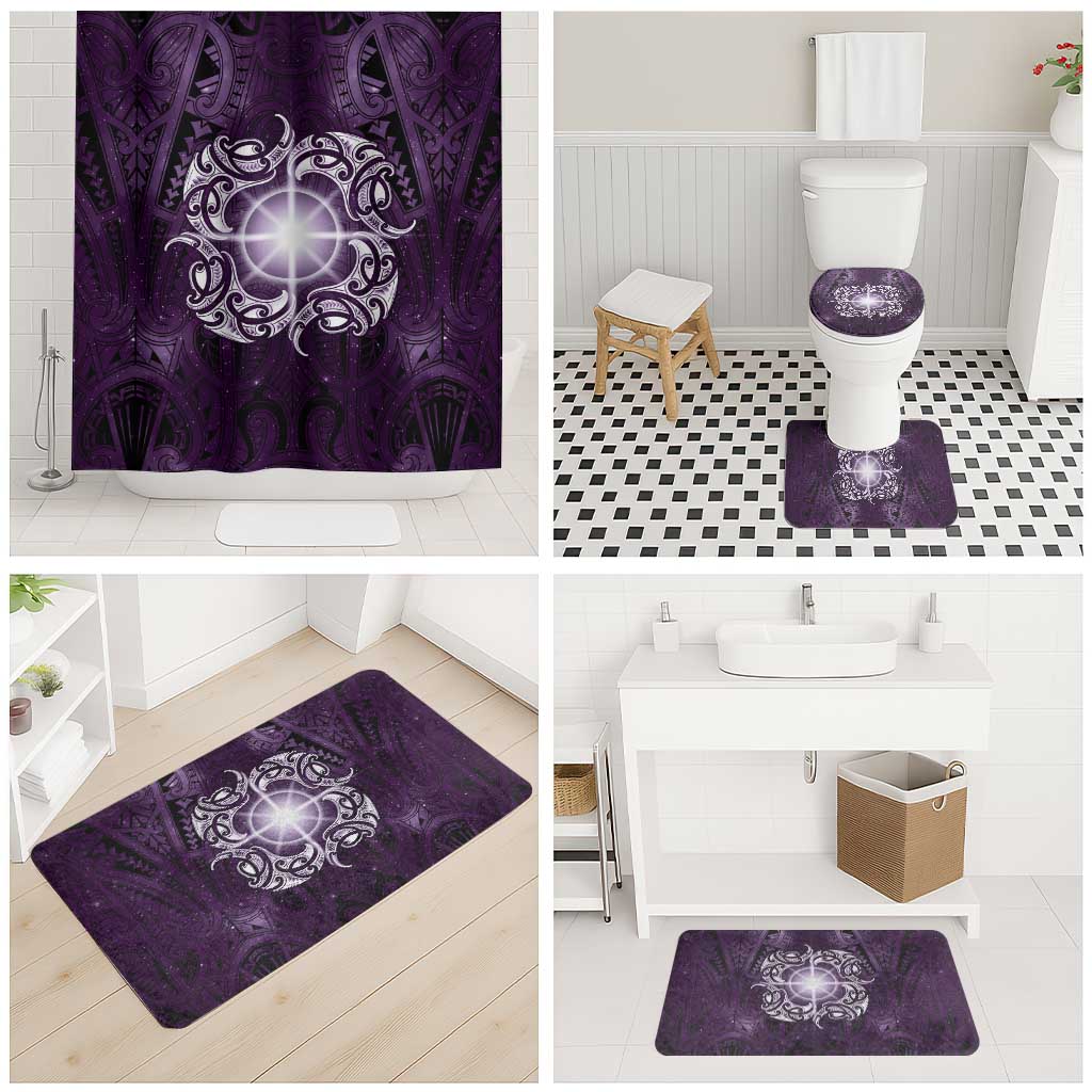 New Zealand Matariki Waipunarangi Bathroom Set Maori Moko Purple Galaxy LT05 - Polynesian Pride