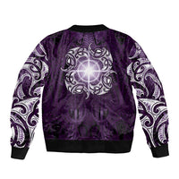 New Zealand Matariki Waipunarangi Bomber Jacket Maori Moko Purple Galaxy