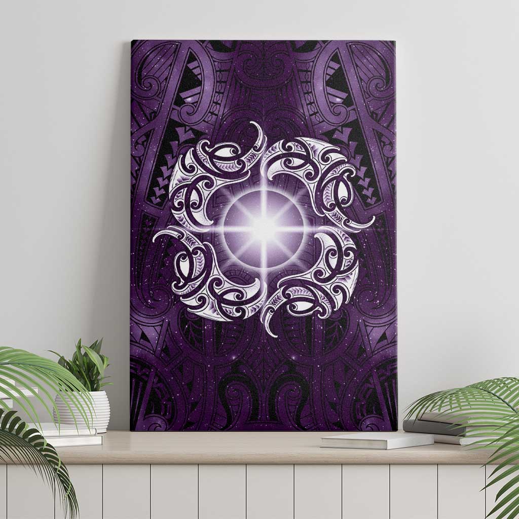 New Zealand Matariki Waipunarangi Canvas Wall Art Maori Moko Purple Galaxy LT05 - Polynesian Pride
