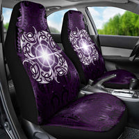 New Zealand Matariki Waipunarangi Car Seat Cover Maori Moko Purple Galaxy LT05 - Polynesian Pride