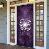 New Zealand Matariki Waipunarangi Door Cover Maori Moko Purple Galaxy LT05 - Polynesian Pride