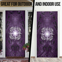 New Zealand Matariki Waipunarangi Door Cover Maori Moko Purple Galaxy LT05 - Polynesian Pride