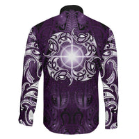 New Zealand Matariki Waipunarangi Family Matching Tank Maxi Dress and Hawaiian Shirt Maori Moko Purple Galaxy LT05 - Polynesian Pride