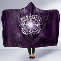 New Zealand Matariki Waipunarangi Hooded Blanket Maori Moko Purple Galaxy LT05 One Size Purple - Polynesian Pride
