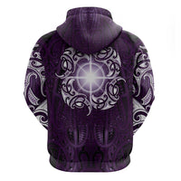 New Zealand Matariki Waipunarangi Hoodie Maori Moko Purple Galaxy LT05 - Polynesian Pride