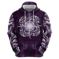 New Zealand Matariki Waipunarangi Hoodie Maori Moko Purple Galaxy LT05 - Polynesian Pride