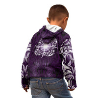 New Zealand Matariki Waipunarangi Kid Hoodie Maori Moko Purple Galaxy LT05 - Polynesian Pride