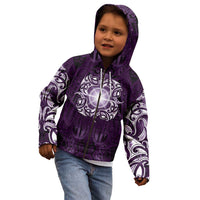 New Zealand Matariki Waipunarangi Kid Hoodie Maori Moko Purple Galaxy LT05 - Polynesian Pride