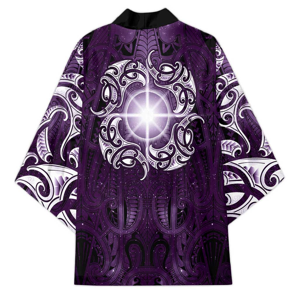 New Zealand Matariki Waipunarangi Kimono Maori Moko Purple Galaxy LT05 - Polynesian Pride