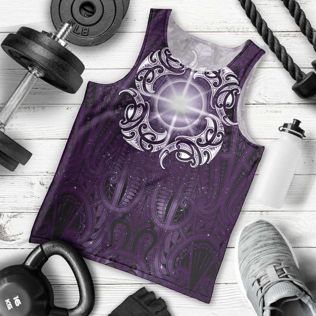 New Zealand Matariki Waipunarangi Men Tank Top Maori Moko Purple Galaxy LT05 - Polynesian Pride