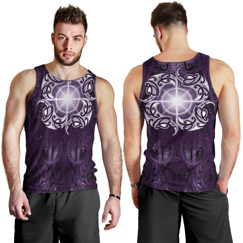 New Zealand Matariki Waipunarangi Men Tank Top Maori Moko Purple Galaxy LT05 - Polynesian Pride