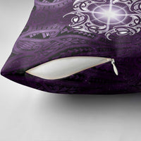 New Zealand Matariki Waipunarangi Pillow Cover Maori Moko Purple Galaxy LT05 - Polynesian Pride