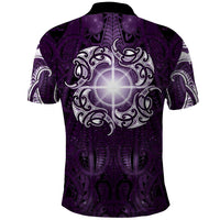New Zealand Matariki Waipunarangi Polo Shirt Maori Moko Purple Galaxy LT05 - Polynesian Pride