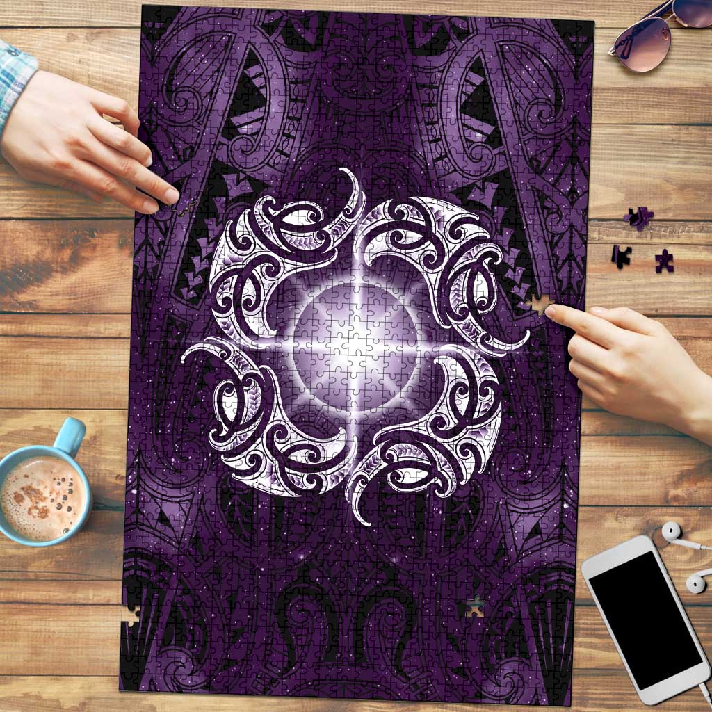 New Zealand Matariki Waipunarangi Puzzle Maori Moko Purple Galaxy