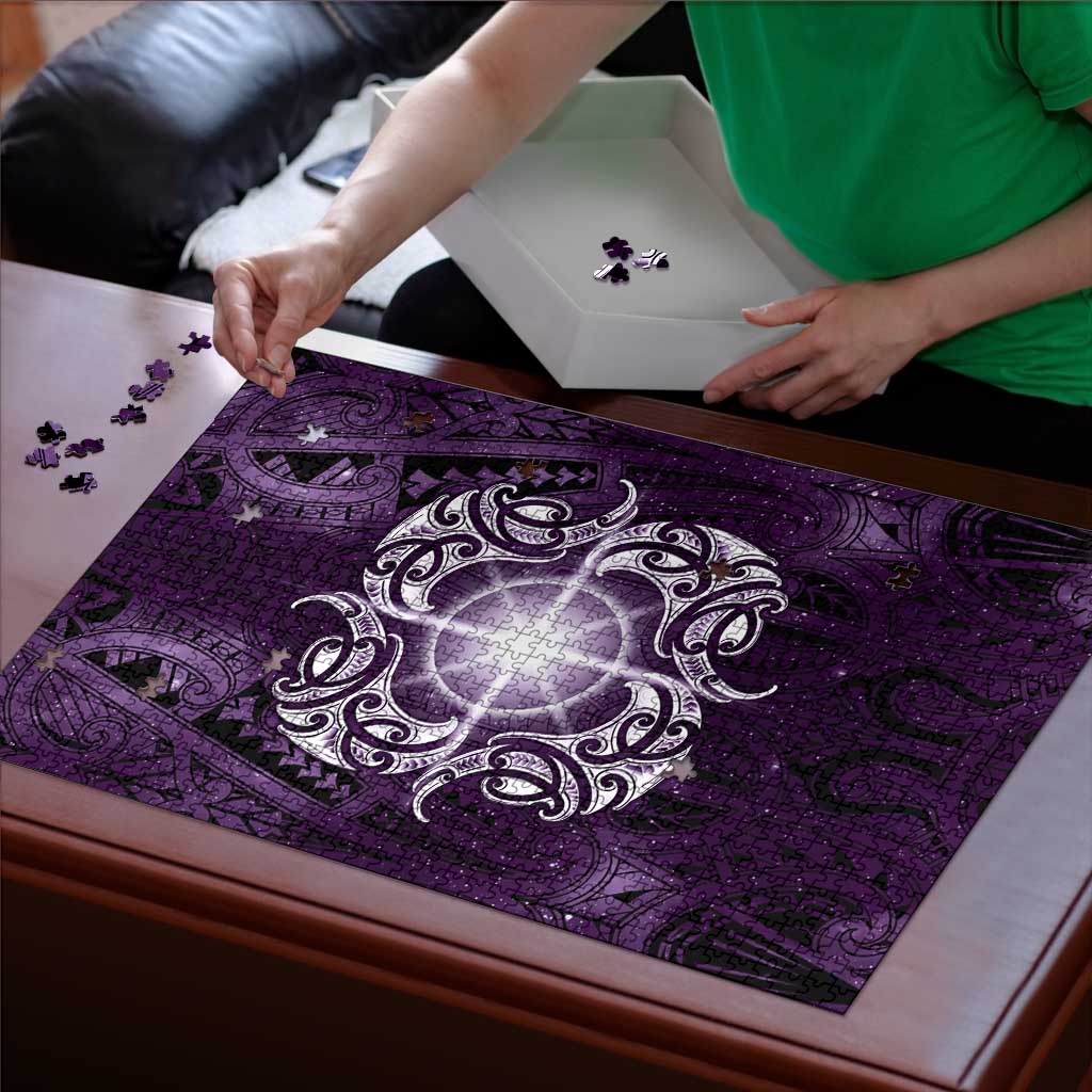 New Zealand Matariki Waipunarangi Puzzle Maori Moko Purple Galaxy