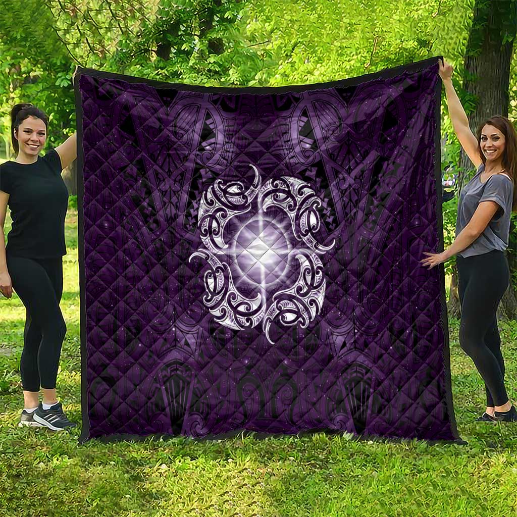 New Zealand Matariki Waipunarangi Quilt Maori Moko Purple Galaxy LT05 - Polynesian Pride