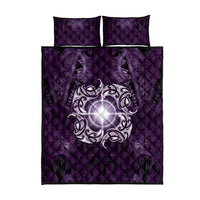 New Zealand Matariki Waipunarangi Quilt Bed Set Maori Moko Purple Galaxy LT05 - Polynesian Pride