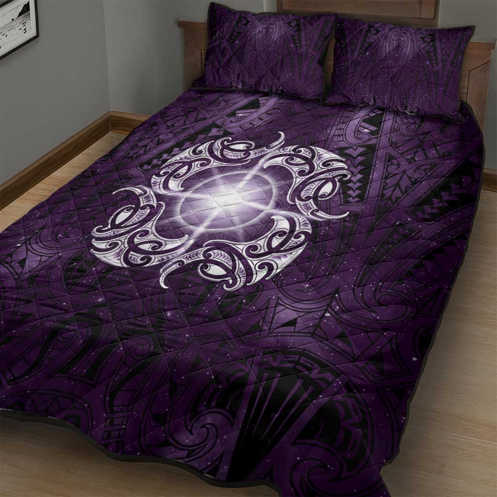 New Zealand Matariki Waipunarangi Quilt Bed Set Maori Moko Purple Galaxy LT05 - Polynesian Pride