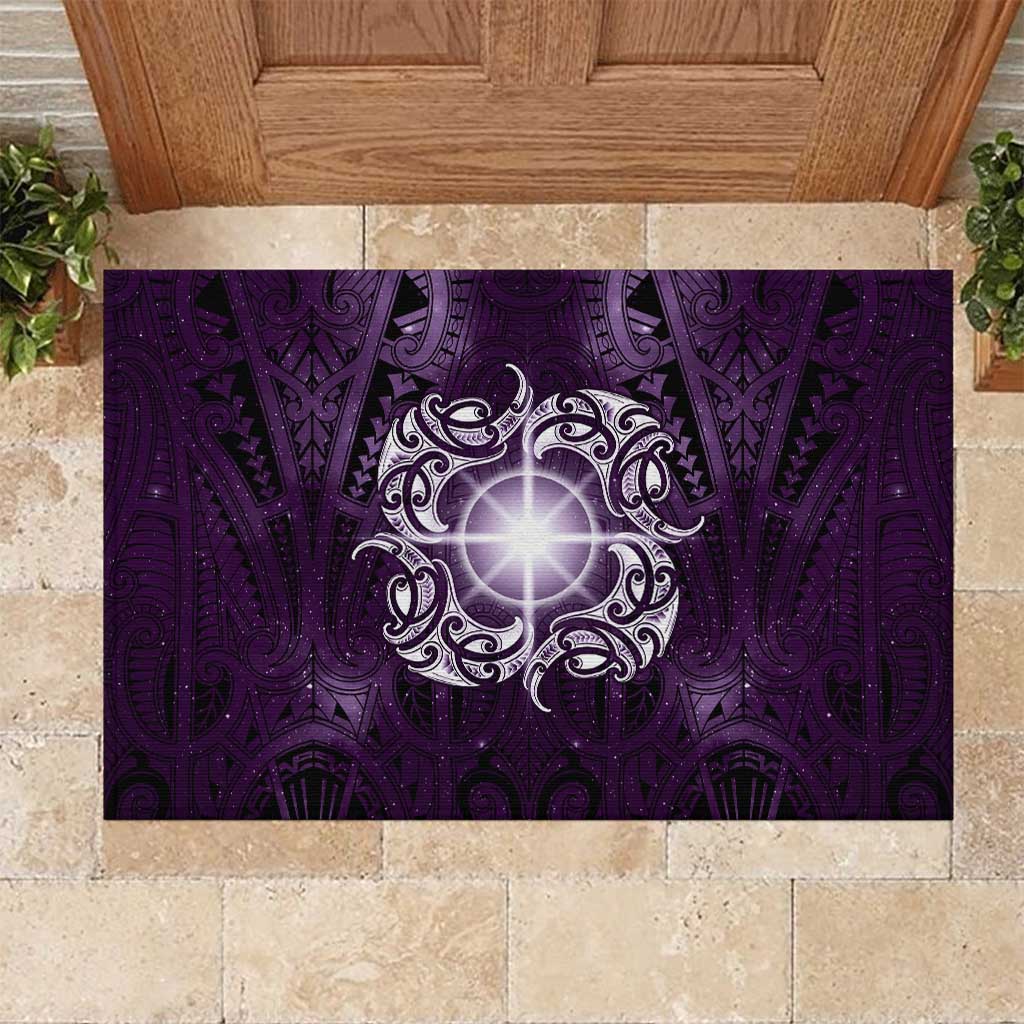 New Zealand Matariki Waipunarangi Rubber Doormat Maori Moko Purple Galaxy