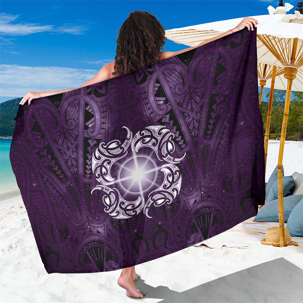 New Zealand Matariki Waipunarangi Sarong Maori Moko Purple Galaxy LT05 One Size 44 x 66 inches Purple - Polynesian Pride