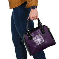 New Zealand Matariki Waipunarangi Shoulder Handbag Maori Moko Purple Galaxy LT05 - Polynesian Pride