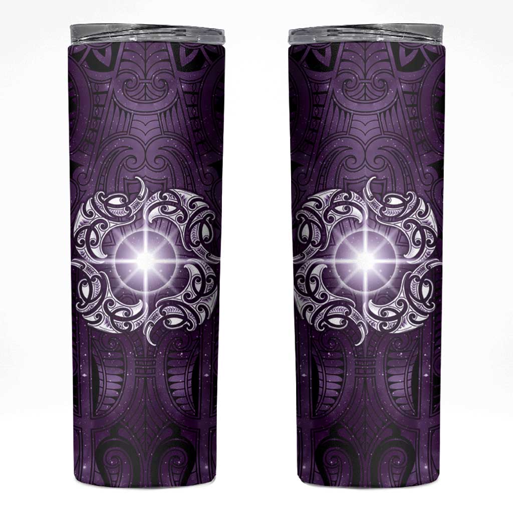 New Zealand Matariki Waipunarangi Skinny Tumbler Maori Moko Purple Galaxy