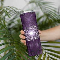 New Zealand Matariki Waipunarangi Skinny Tumbler Maori Moko Purple Galaxy LT05 - Polynesian Pride