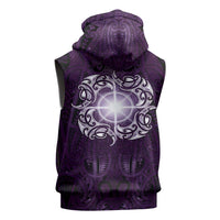 New Zealand Matariki Waipunarangi Sleeveless Hoodie Maori Moko Purple Galaxy LT05 - Polynesian Pride