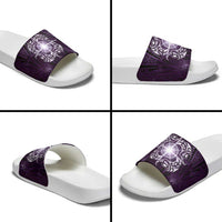 New Zealand Matariki Waipunarangi Slide Sandals Maori Moko Purple Galaxy LT05 - Polynesian Pride