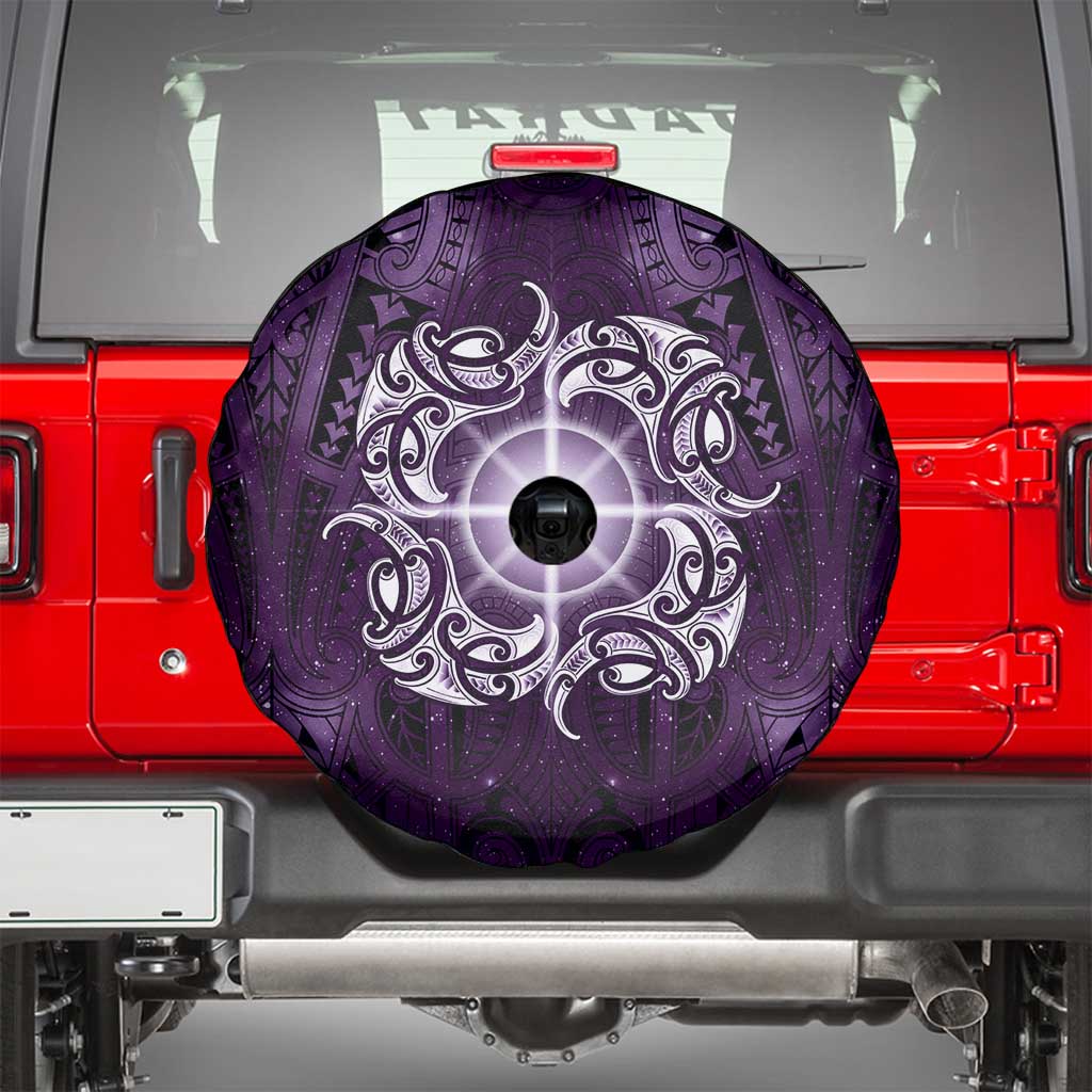 New Zealand Matariki Waipunarangi Spare Tire Cover Maori Moko Purple Galaxy LT05 - Polynesian Pride