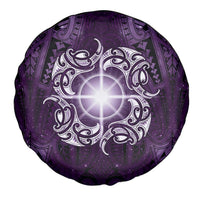 New Zealand Matariki Waipunarangi Spare Tire Cover Maori Moko Purple Galaxy LT05 - Polynesian Pride