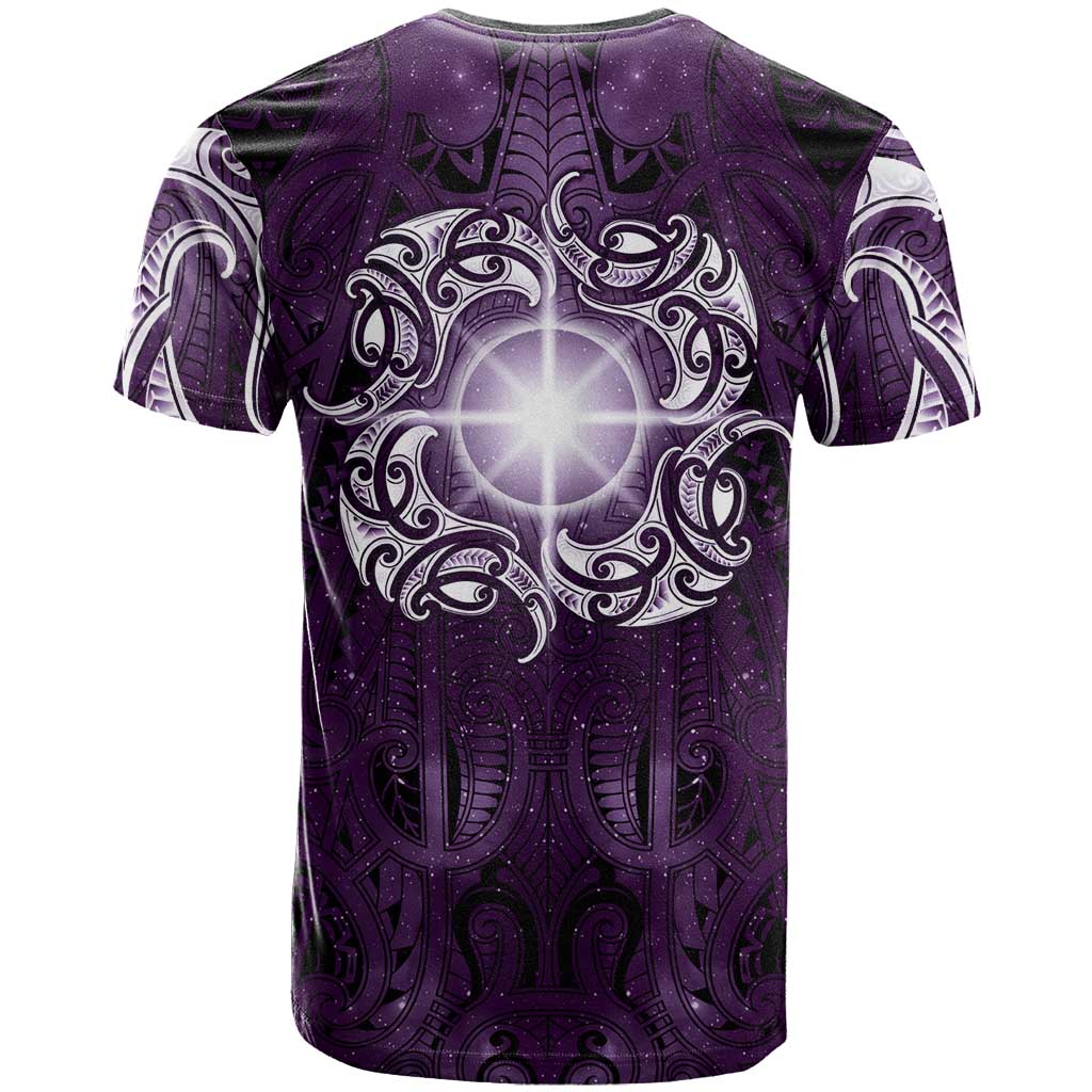 New Zealand Matariki Waipunarangi T Shirt Maori Moko Purple Galaxy LT05 - Polynesian Pride