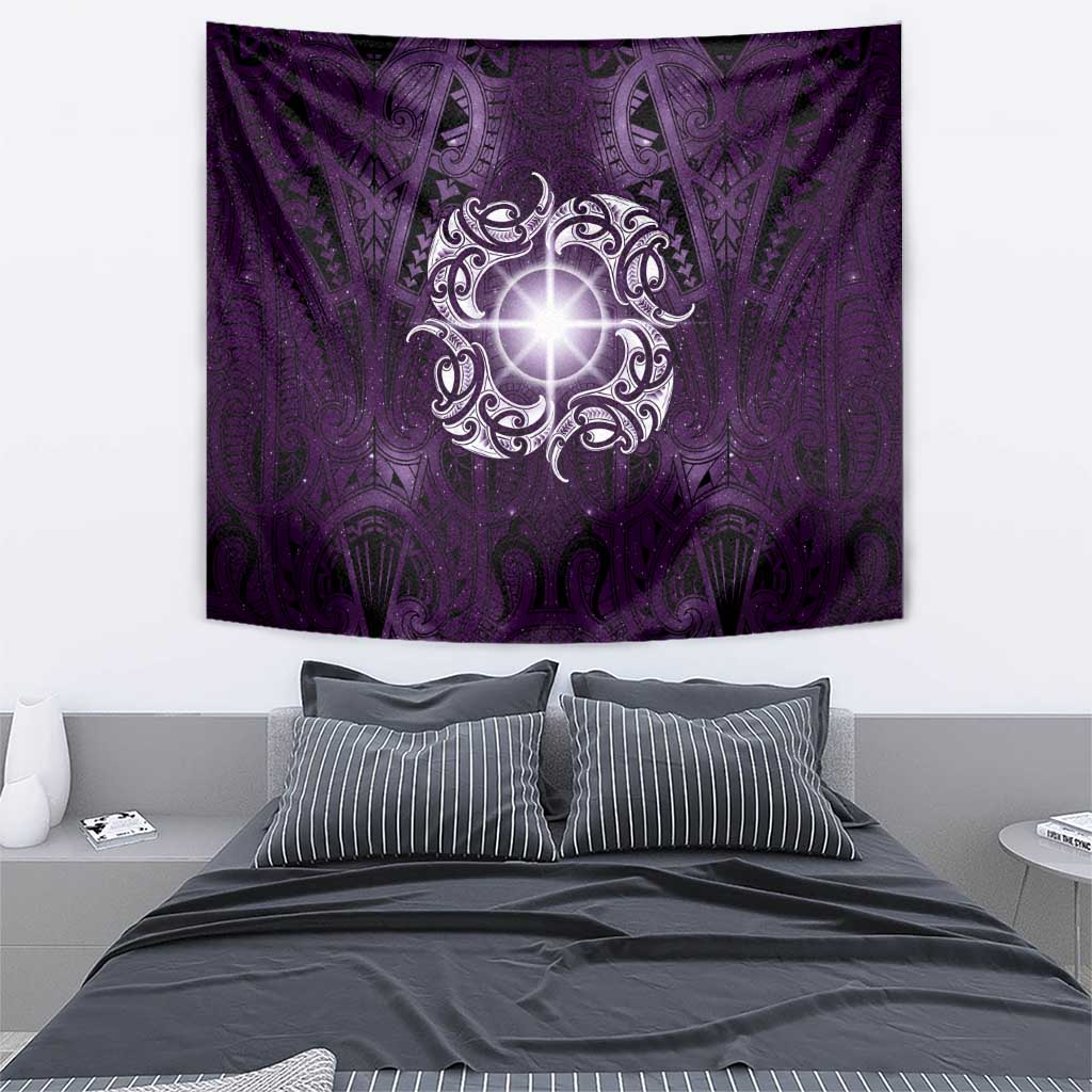 New Zealand Matariki Waipunarangi Tapestry Maori Moko Purple Galaxy LT05 - Polynesian Pride