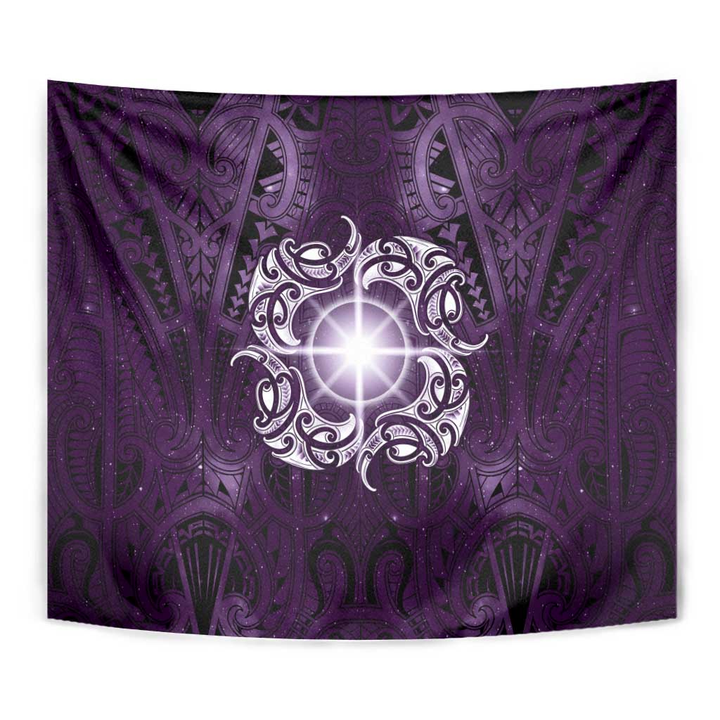 New Zealand Matariki Waipunarangi Tapestry Maori Moko Purple Galaxy LT05 - Polynesian Pride